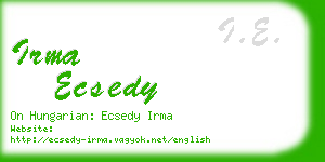 irma ecsedy business card